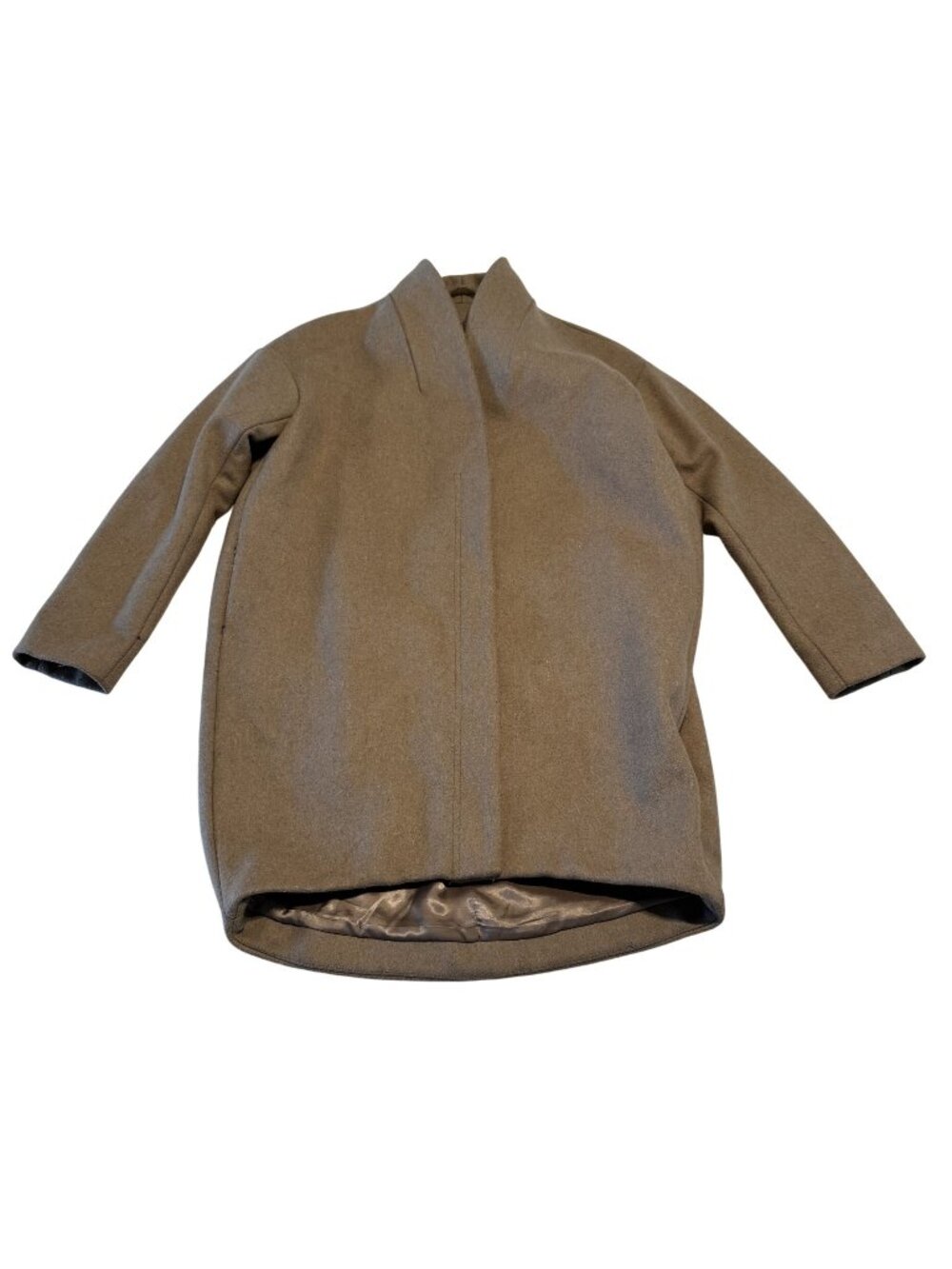 & Other Stories Brown Wool Blend Long Sleeve Open Front Coat Women's Size 4